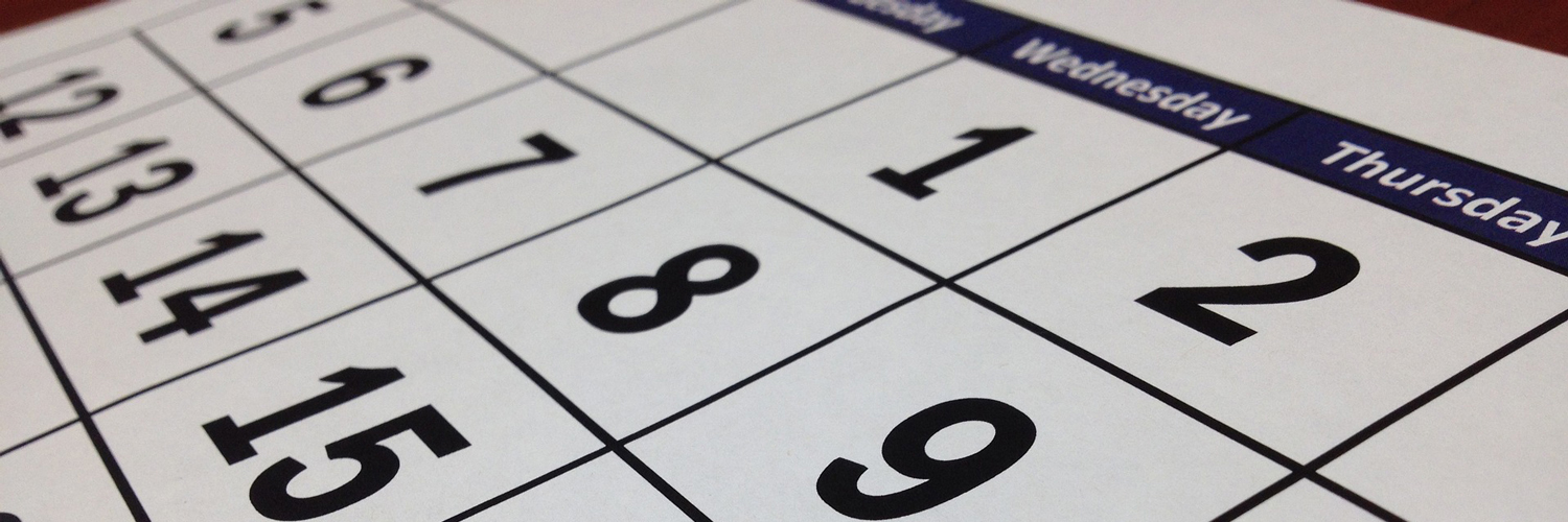 closeup of calendar with dates