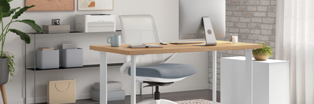 home office setup with desk and chair