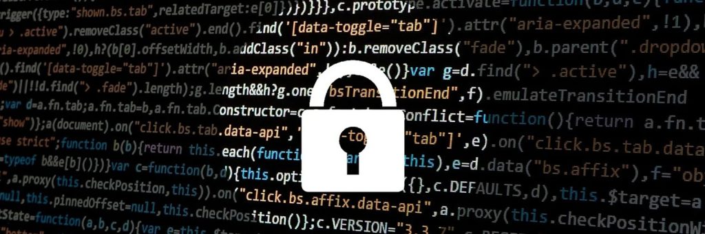 Code with lock symbol signifying restricted data