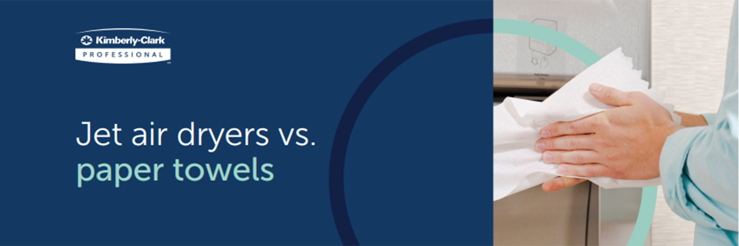 Person drying hands with paper towel