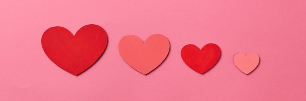 pink background with red pink hearts